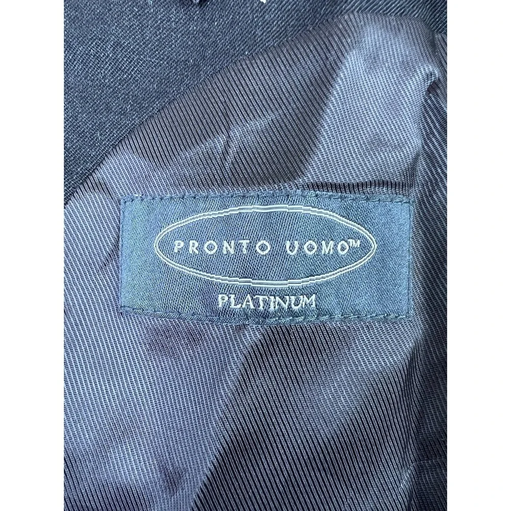 Pronto Uomo Platinum Blazer Mens 50R Black 2 Button‎ Suit Jacket Wool Indonesia